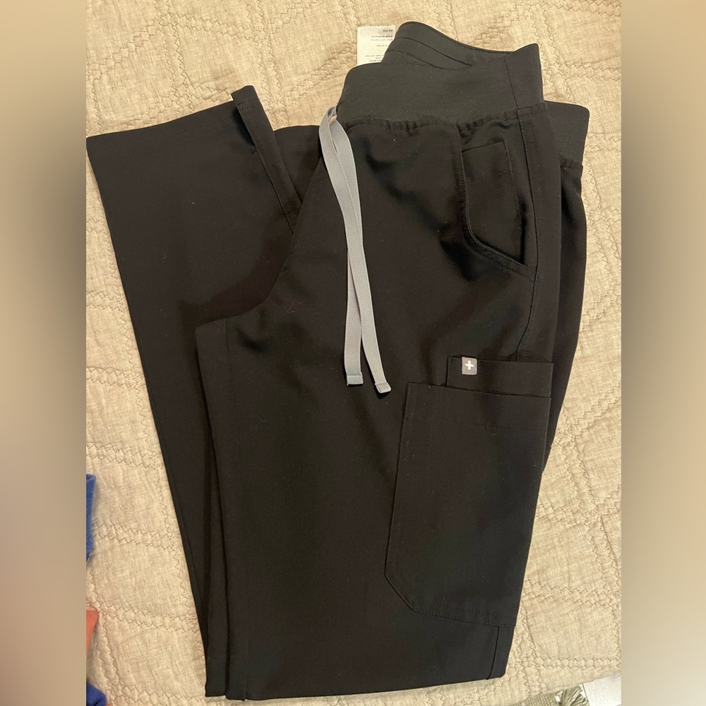 Womens Figs Black Yola Pants size small tall
